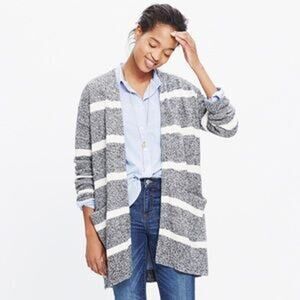 Madewell cozy striped cardigan sweater Size Small